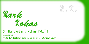 mark kokas business card